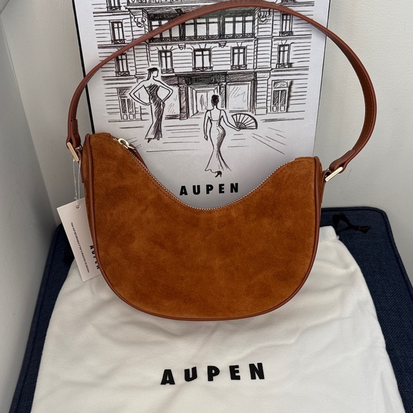 NEW Aupen Joy Surprise Bag in Mocha Suede